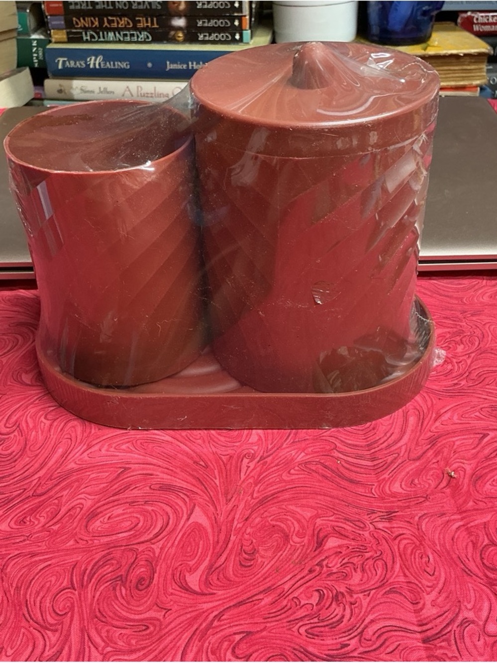 Rust Color Canister Set with Tray - Picture 2 of 3